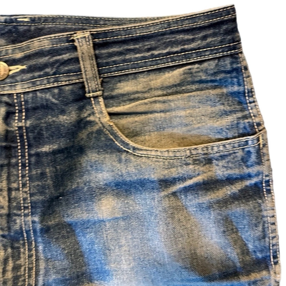 Jordache Y2K Men's Women’s 1980s Worn Blue Bootcut Jeans with Faded Whiskering - Picture 6 of 16